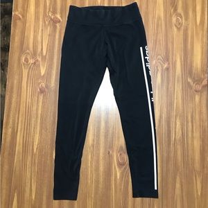 Adidas Pants Climalite Womens S Athletic Wear Gym Exercise Black Logo Stretch